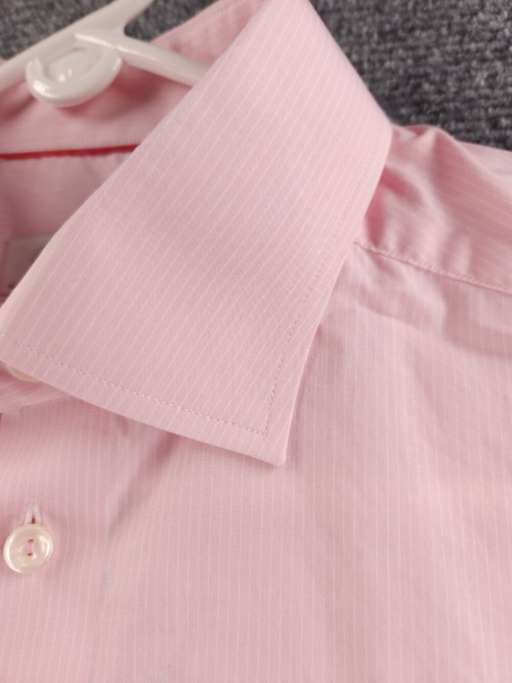 Eton Romania Pink 16.5 Striped Cotton Elegant Shirt Button Up Convertible Cuff - Picture 8 of 16